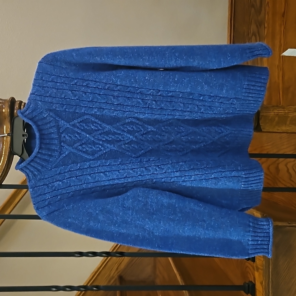 Alfred Dunner Blue Cable Knit Sweater